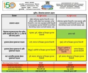 कोंकण और मध्य महाराष्ट्र के कई स्थानों और मराठवाड़ा के कुछ हिस्सों में बारिश और आंधी की संभावना!