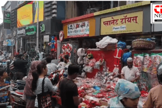 मुंबई :- नाताळ सणासाठी बाजारात विविध आकारांतील ख्रिसमस ट्री, बेल, रिंग अशा विविध वस्तू विक्रीसाठी आल्या आहेत. तसेच सजवलेल्या आकर्षक अशा ख्रिसमस ट्रीने दादरची बाजारपेठ बहरून गेली आहे.