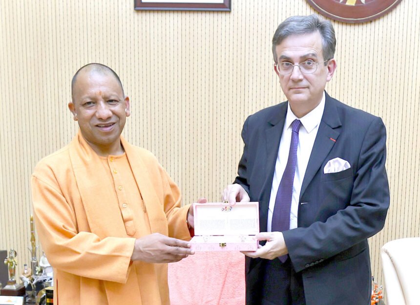 Had a productive and fruitful meeting with Dr. Thierry Mathou, Ambassador of France to India, at my official residence in Lucknow today.