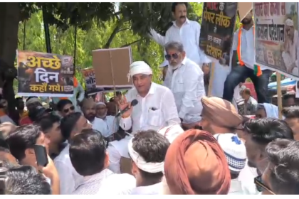 रामपुर-बिलासपुर में कांग्रेस का अनोखा विरोध प्रदर्शन, पूर्व विधायक संजय कपूर ने भैंसा गाड़ी पर बैठकर जताया विरोध