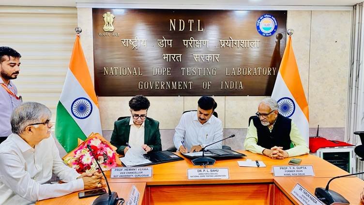 NDTL और SGT यूनिवर्सिटी के बीच MoU साइन, स्पोर्ट्स साइंस और एंटी-डोपिंग रिसर्च को मिलेगा बढ़ावा