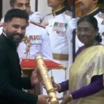 पद्म पुरस्कार- 2026: राष्ट्रपति द्रौपदी मुर्मू ने रोहित शर्मा को पद्मश्री से सम्मानित किया