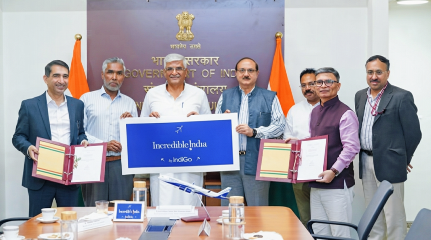 भारत को वैश्विक पर्यटन हब बनाने के लिए पर्यटन मंत्रालय और इंडिगो के बीच एमओयू