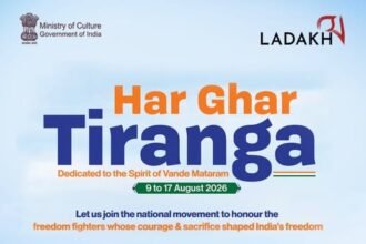 लद्दाख में हर घर तिरंगा अभियान: आज़ादी के जज़्बे को घर-घर तक पहुंचाने का आह्वान